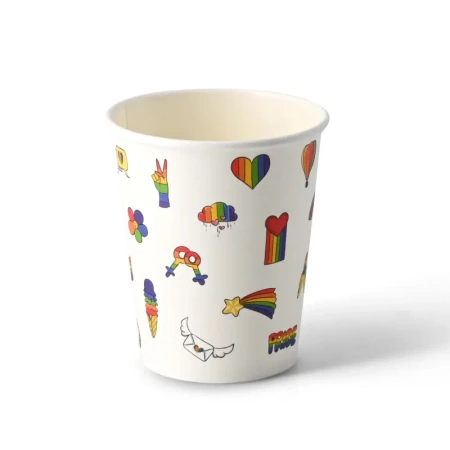 Papierbecher „Pride“, 250 ml, Durchmesser 80 mm, 50 Stück