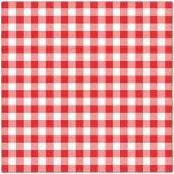 Zweilagige Servietten „Gingham Red“ / „Karomuster“ 33 x 33 cm, 50 Stück