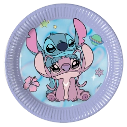 Papierteller „Stitch & Angel“, 20 cm, 8 Stück