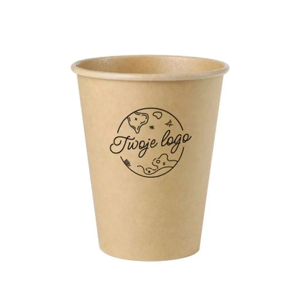 Kraftpapierbecher, Dispersionsbeschichtung, 350 ml, Durchmesser 90 mm, EIGENER AUFDRUCK, 2000 Stück