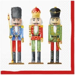 3-lagige Servietten „Nutcracker's Soldiers“, 1/4, 33 x 33 cm, 20 Stück