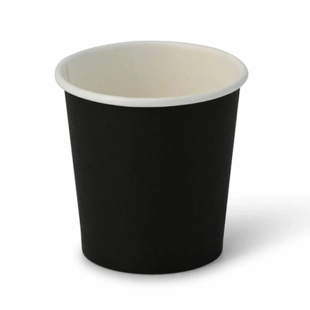 Schwarzer Papierbecher, 120 ml, Durchmesser 62 mm, 50 Stück