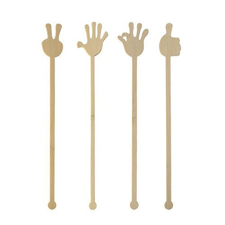 Bambus-Cocktailrührer „Hands“, 21 cm, 100 Stück