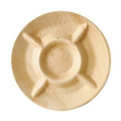 Teller aus Palmblättern, 5-teilig, Durchmesser 24,5 cm, 6 Stück