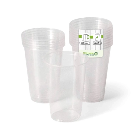 PLA-Becher, 200 ml, Durchmesser 71 mm, 100 Stück