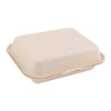 Dreiteilige, doppelwandige Menübox aus Zuckerrohr, 1500 ml, 24,1 x 21 x 4 cm, 50 Stück