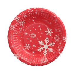 Tiefer runder Pappteller „Winter Time“, Durchmesser 19 cm, Höhe 3 cm, 50 Stück