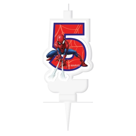 Geburtstagskerze „Spider-Man“, „5“, 1 Stück