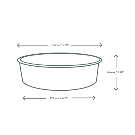 Kraftpapier-Salatschale, 750 ml, Durchmesser 185 mm, 50 Stück