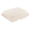 Zweiteilige, doppelwandige Menübox aus Zuckerrohr, 1500 ml, 24,1 x 21 x 4 cm, 50 Stück