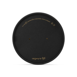 Papierdeckel für Schalen, schwarz, Vegware, Durchmesser 150 mm, 50 Stück