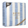 Servietten „Royal Collection Lines“, weiß-blau, 1/4, 3-lagig, 40 x 40 cm, 50 Stück
