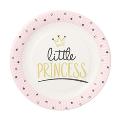 Runder Pappteller „Little Princess“, 23 cm, 10 Stück