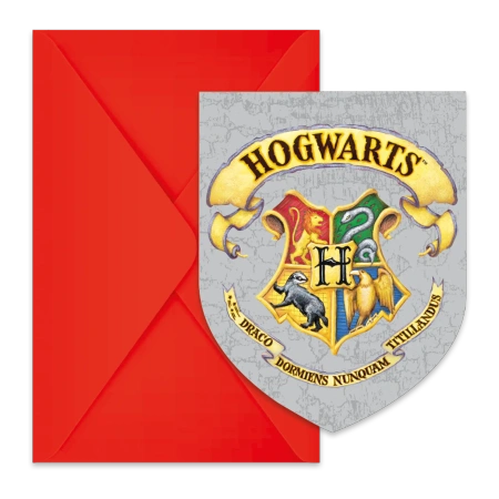 Einladungskarten mit Umschlag „Harry Potter“, 6 Stück