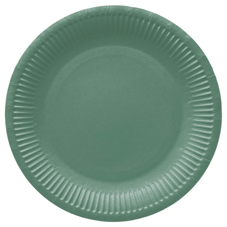 Runder Pappteller „Dark Green“, Durchmesser 23 cm, 8 Stück
