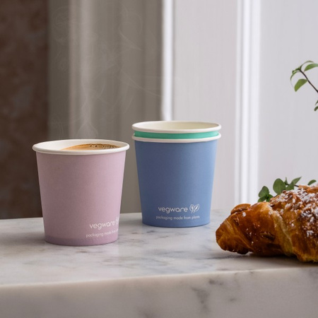Pastellfarbener Vegware-Papierbecher, 120 ml, Durchmesser 62 mm, 50 Stück