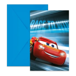 Einladungskarten mit Umschlag „Autos / Cars“, 6 Stück