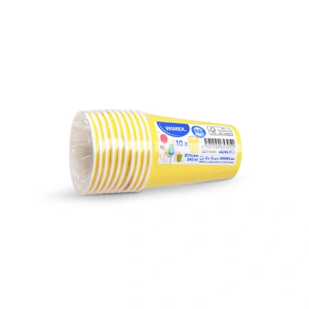 Papierbecher, gelb, Ø 74 mm, 240 ml, 10 Stk.