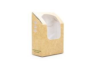 Tortilla-Schachtel mit Sichtfenster, PLA, 13,5 x 9,5 x 5 cm, 50 Stück