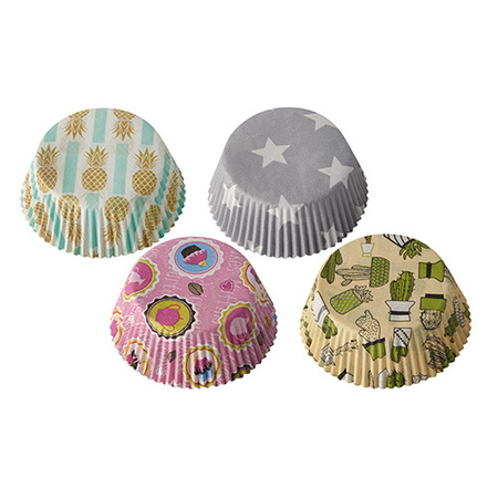 Papier-Backförmchen, 4 Motive, 5 x 2,5 cm, 60 Stück