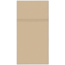 Premium Airlaid-Besteckbeutel, beige, 20 x 10 cm, 25 Stück