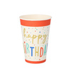 Papierbecher „Happy Birthday“, 200 ml, Durchmesser 70 mm, 10 Stück