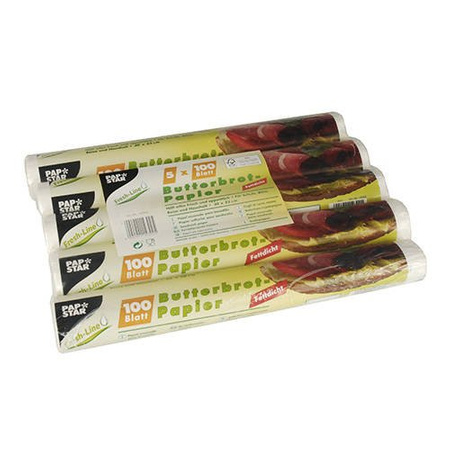 Fettbeständiges Packpapier für Sandwiches, 25 x 30 cm, 500 Stück
