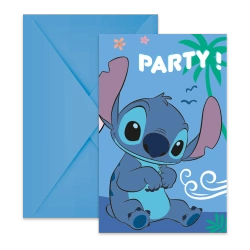 Einladungskarten mit Umschlag „Stitch“, 6 Stück
