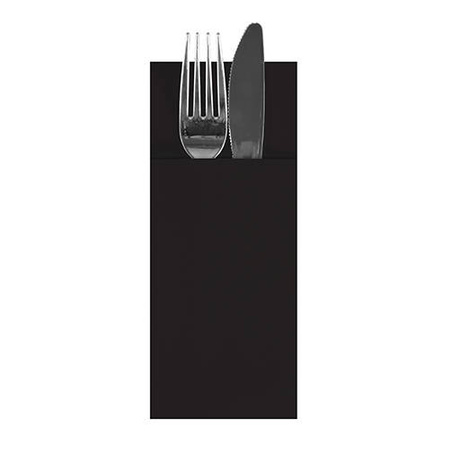 Bestecktaschen-Servietten, schwarz, 40 x 33 cm 160 Stück.