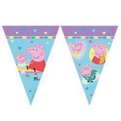Papierflaggen-Girlande „Peppa Pig“, 2,3 m, 1 Stück