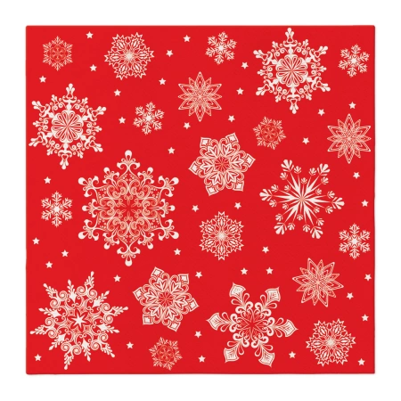 Premium-Airlaid-Servietten, „Snowflakes“, 1/4, 40 x 40 cm, 12 Stück