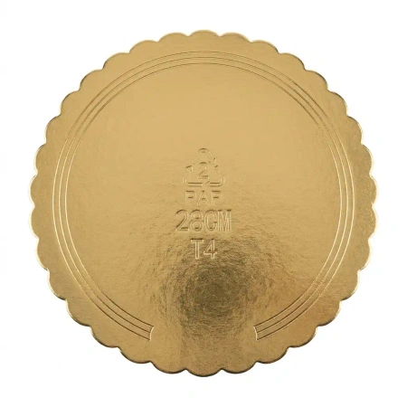 Tortenunterlage, dick, beidseitig gold‑schwarz, 28 cm, 1 Stück