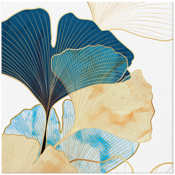 Premium-Airlaid-Servietten, „Stylish Ginko Accents“, 1/4, 40 x 40 cm, 12 Stück