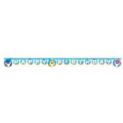 Geburtstagsgirlande aus Papier „Baby Shark“, 2 m, 1 Stück