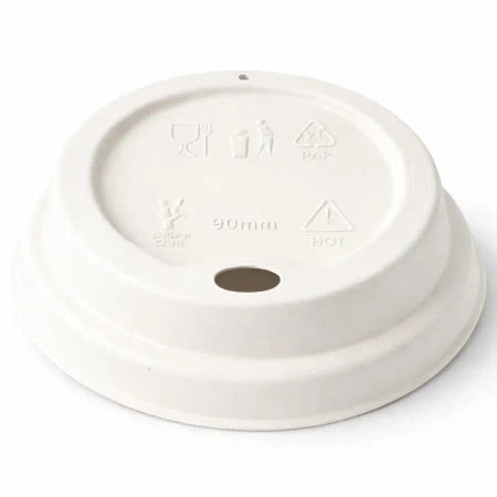 Deckel aus Zuckerrohr für Becher, Durchmesser 90 mm, 50 Stück