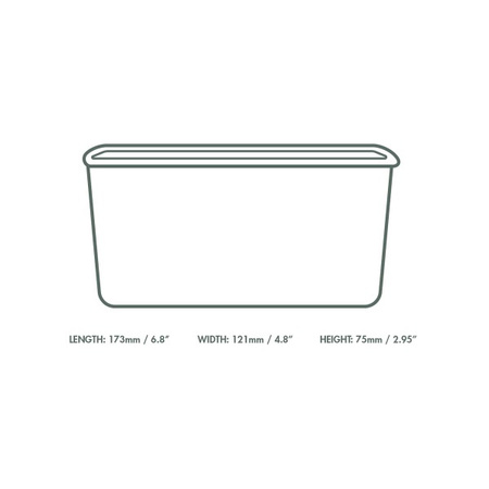 Rechteckiger schwarzer Papierbehälter für Dispersionsmittel, 1000 ml, 17,3 x 12,1 x 7,5 cm, 50 Stück