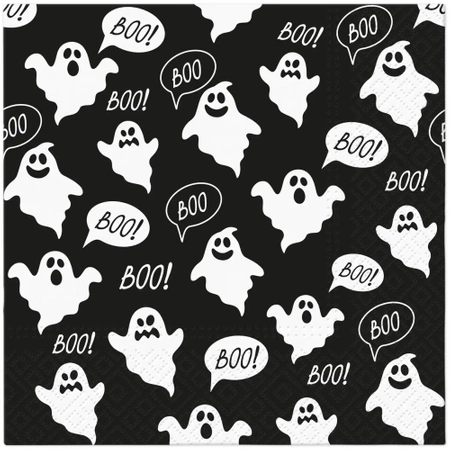 3-lagige Servietten „Funny Halloween / Boo“, 1/4, 33 x 33 cm, 20 Stück