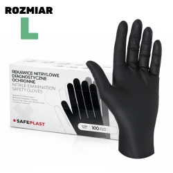 Unpuderte Nitrilhandschuhe, schwarz, in einer Schachtel, Größe „L“, 100 Stück