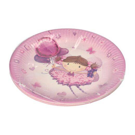 Runder Pappteller „Little Dancer“, 23 cm, 10 Stück