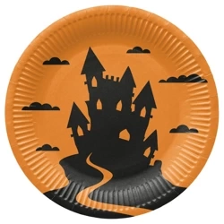 Runder Pappteller „Funny Halloween“, Durchmesser 23 cm, 8 Stück