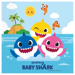 Zweilagige Servietten „Baby Shark“, 33 x 33 cm, 20 Stück