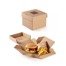 Aufklappbare Burger-Box, 13 x 13 x 10 cm, 100 Stück