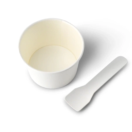 Weißer Papiereisbecher, 130 ml, Durchmesser 76 mm, 50 Stück