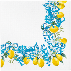 Premium-Airlaid-Servietten, „Citrus Baroque“, 1/4, 40 x 40 cm, 12 Stück