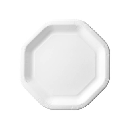 Weißer Pappteller, quadratisch, 24 x 24 cm, 50 Stück