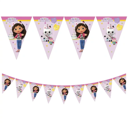 Papierflaggen-Girlande „Gabis Katzenhäuschen“, 2,3 m, 1 Stück