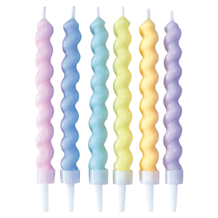 Geburtstagskerzen „Twisted Pastel“, 6 Stück