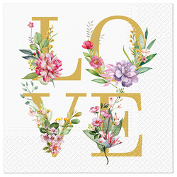 3-lagige Servietten „Love Power“, 1/4, 33 x 33 cm, 20 Stück