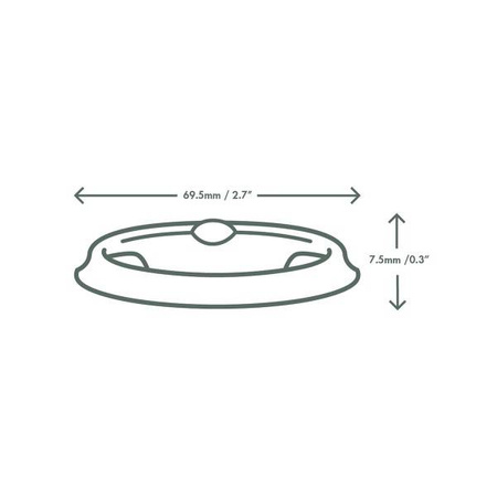 Deckel aus Zuckerrohr für Dip-Behälter, Durchmesser 62 mm, 100 Stück