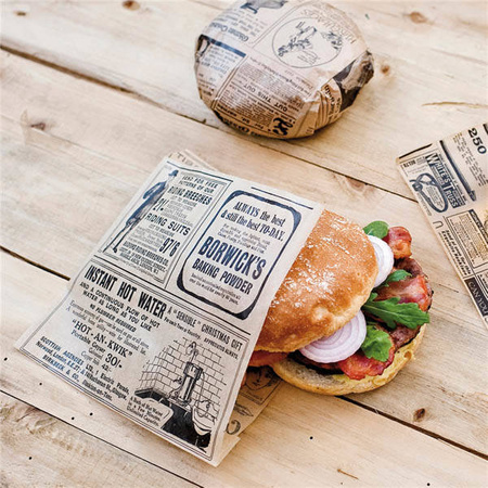 Papiertüte für Burger „TIMES“, 16,5 x 16 cm, 500 Stück